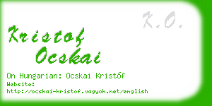 kristof ocskai business card